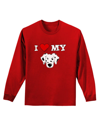 I Heart My - Cute Dalmatian Dog Adult Long Sleeve Dark T-Shirt by TooLoud-TooLoud-Red-Small-Davson Sales