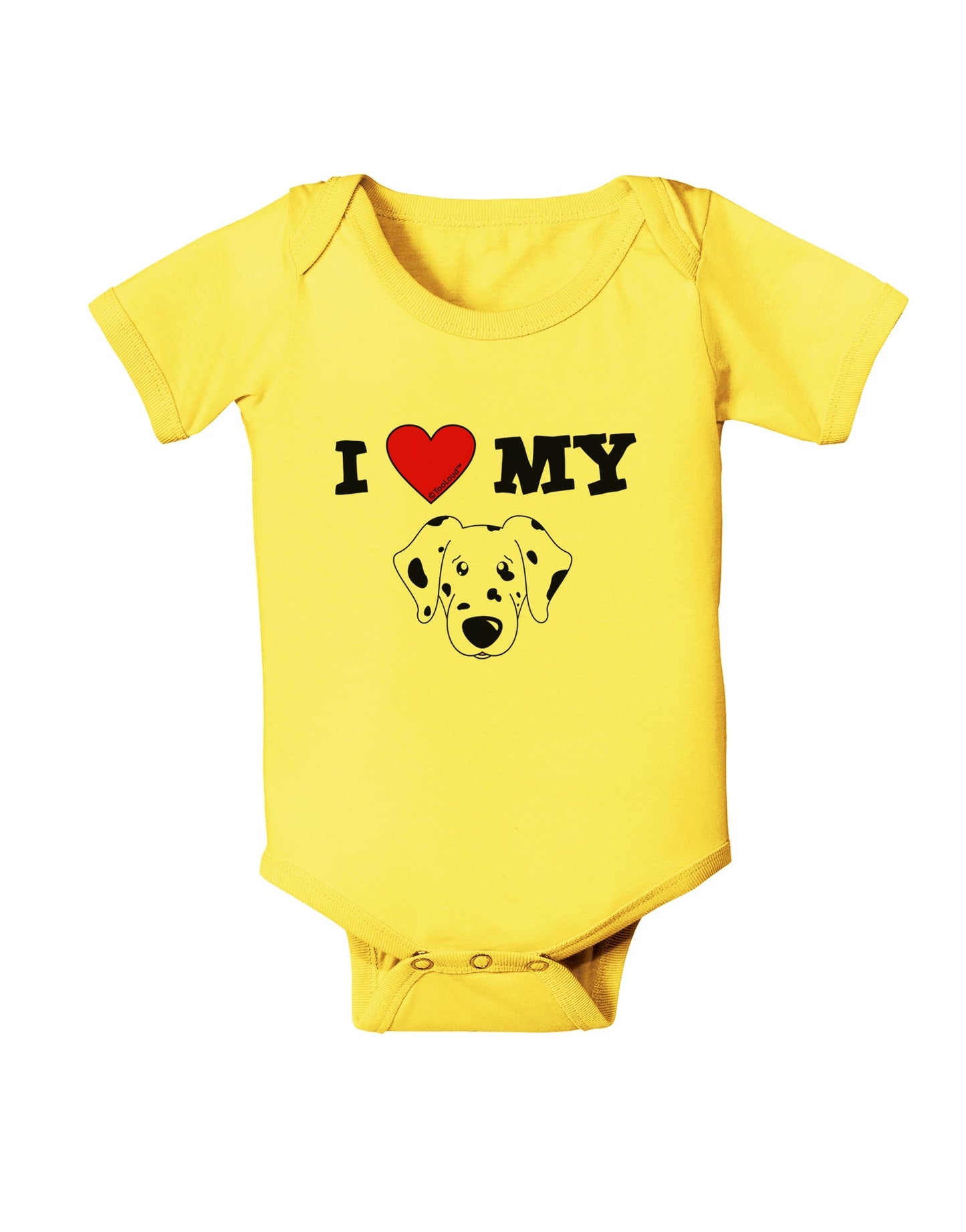 I Heart My - Cute Dalmatian Dog Baby Romper Bodysuit by TooLoud-Baby Romper-TooLoud-Yellow-06-Months-Davson Sales
