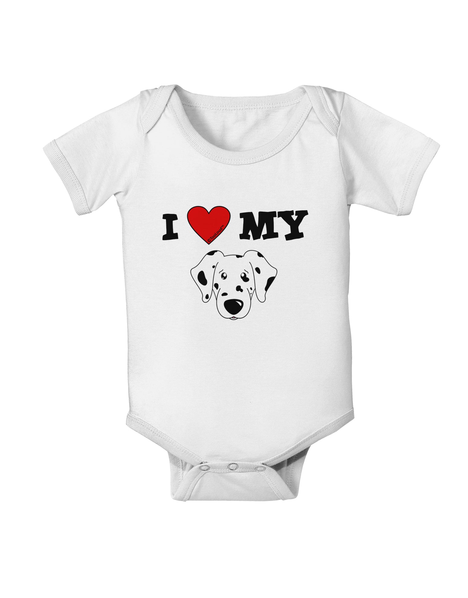 I Heart My - Cute Dalmatian Dog Baby Romper Bodysuit by TooLoud-Baby Romper-TooLoud-White-06-Months-Davson Sales