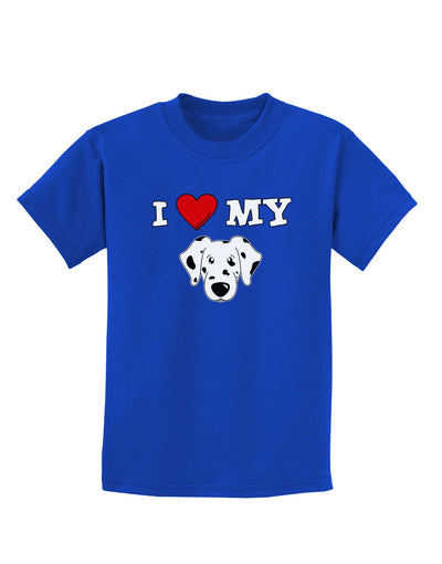 I Heart My - Cute Dalmatian Dog Childrens Dark T-Shirt by TooLoud-Childrens T-Shirt-TooLoud-Royal-Blue-X-Small-Davson Sales