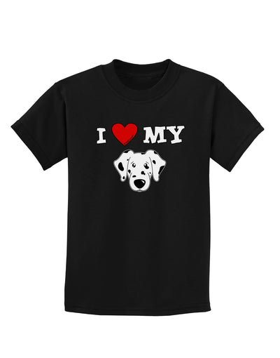 I Heart My - Cute Dalmatian Dog Childrens Dark T-Shirt by TooLoud-Childrens T-Shirt-TooLoud-Black-X-Small-Davson Sales