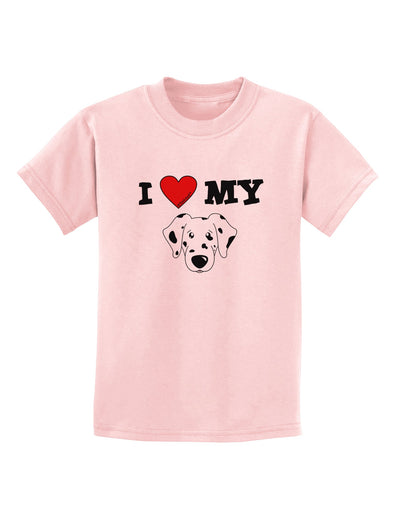 I Heart My - Cute Dalmatian Dog Childrens T-Shirt by TooLoud-Childrens T-Shirt-TooLoud-PalePink-X-Small-Davson Sales