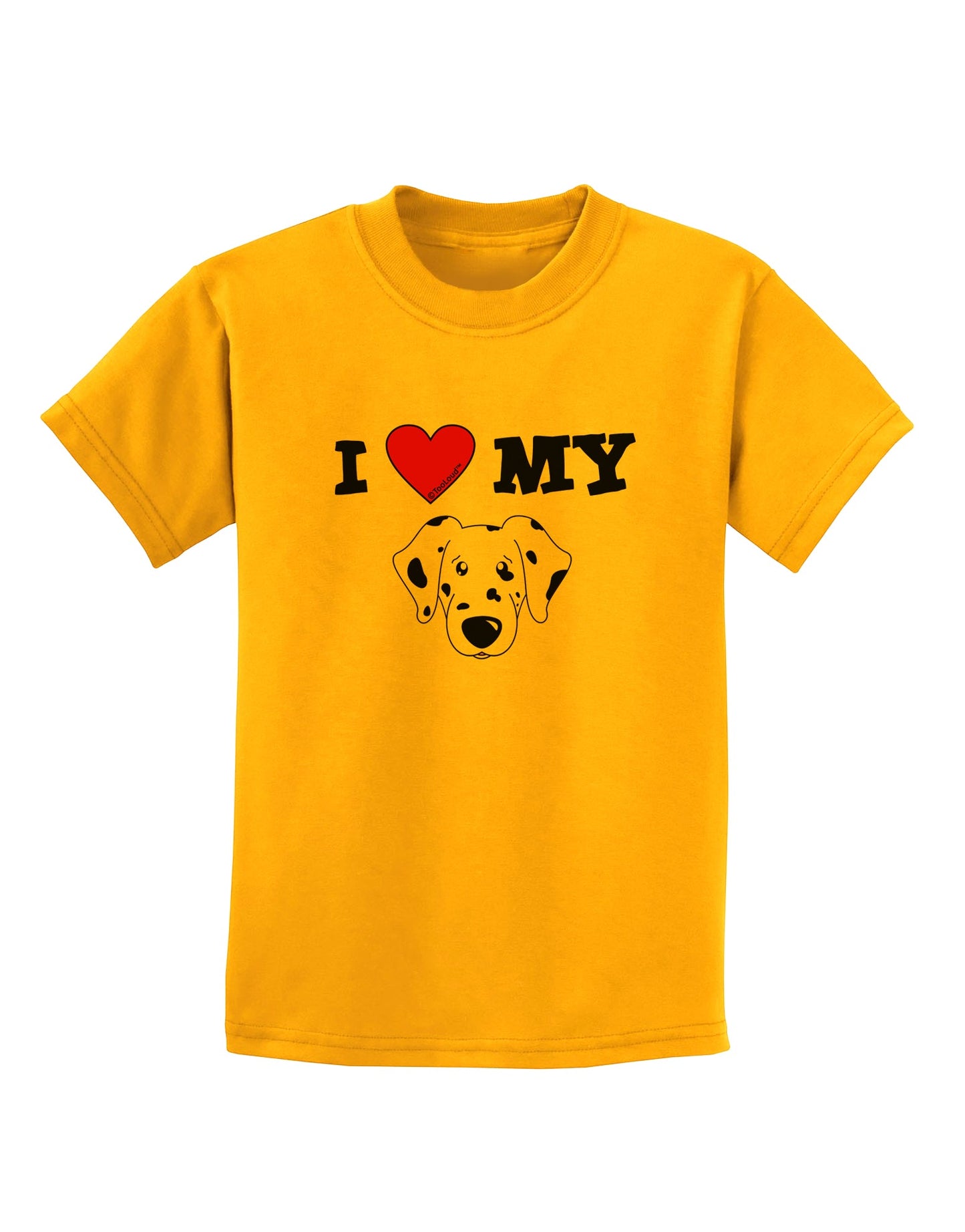 I Heart My - Cute Dalmatian Dog Childrens T-Shirt by TooLoud-Childrens T-Shirt-TooLoud-Gold-X-Small-Davson Sales