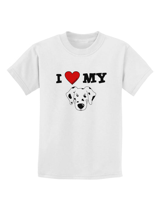 I Heart My - Cute Dalmatian Dog Childrens T-Shirt by TooLoud-Childrens T-Shirt-TooLoud-White-X-Small-Davson Sales