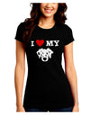 I Heart My - Cute Dalmatian Dog Juniors Crew Dark T-Shirt by TooLoud-T-Shirts Juniors Tops-TooLoud-Black-Juniors Fitted Small-Davson Sales