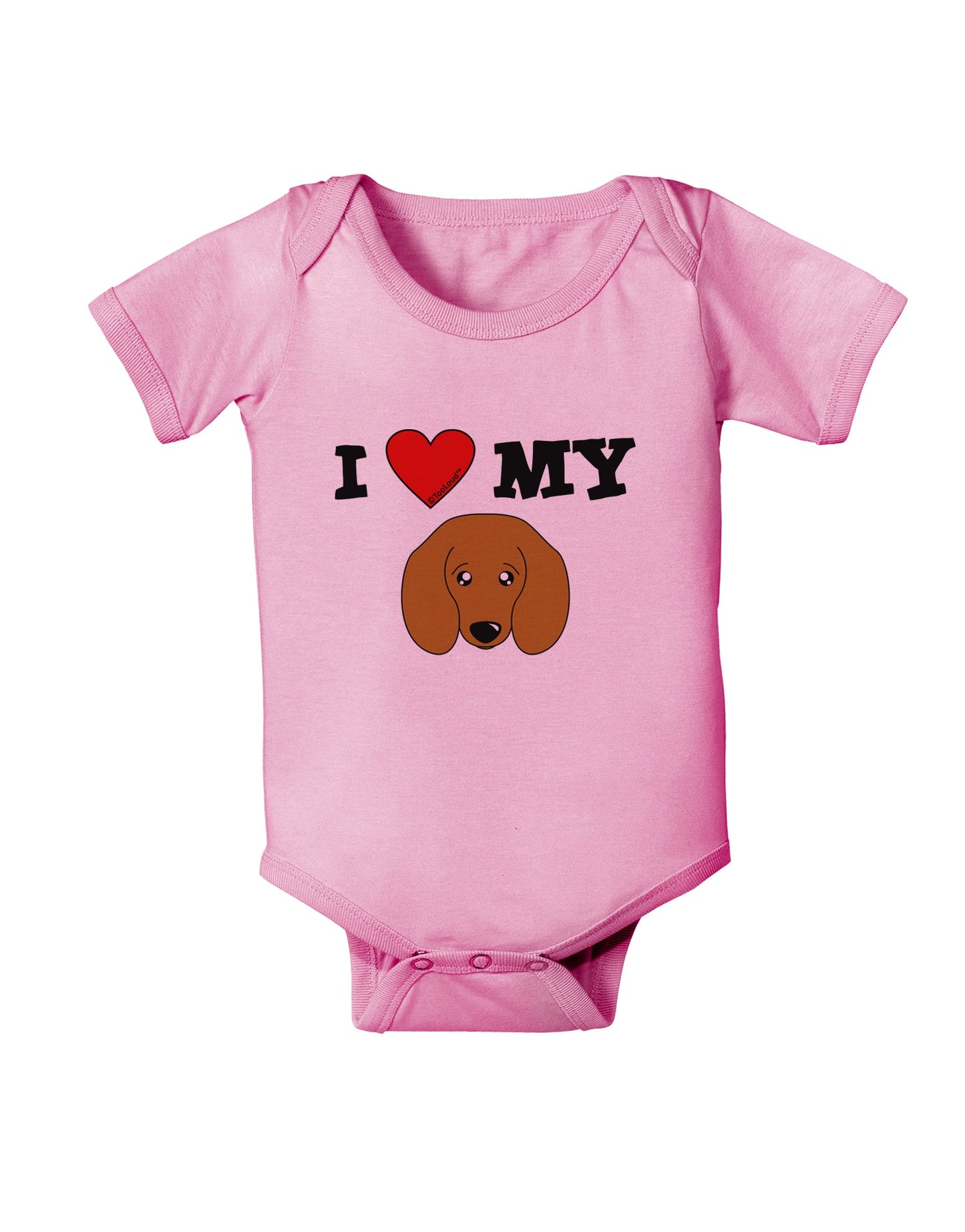 I Heart My - Cute Doxie Dachshund Dog Baby Romper Bodysuit by TooLoud-Baby Romper-TooLoud-Light-Pink-06-Months-Davson Sales