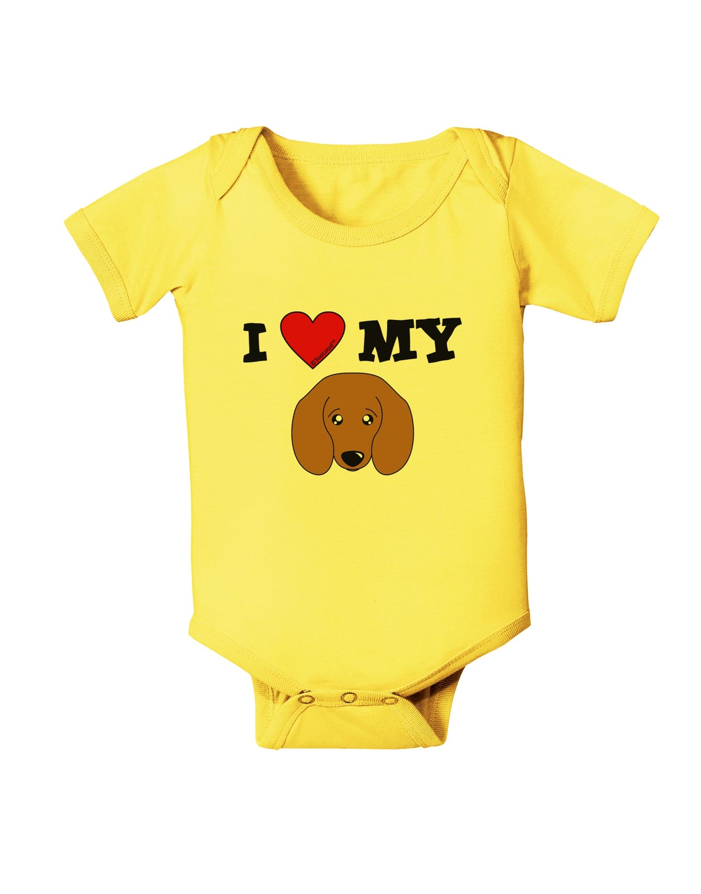 I Heart My - Cute Doxie Dachshund Dog Baby Romper Bodysuit by TooLoud-Baby Romper-TooLoud-Yellow-06-Months-Davson Sales
