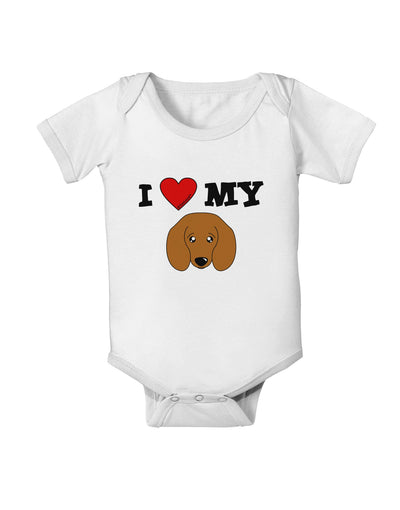 I Heart My - Cute Doxie Dachshund Dog Baby Romper Bodysuit by TooLoud