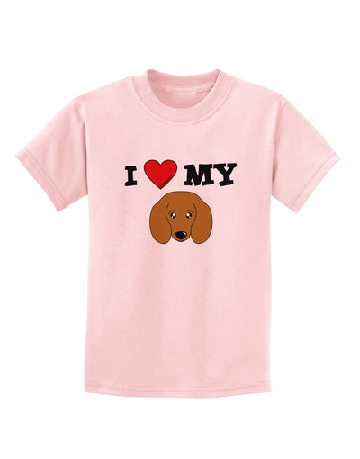 I Heart My - Cute Doxie Dachshund Dog Childrens T-Shirt by TooLoud-Childrens T-Shirt-TooLoud-PalePink-X-Small-Davson Sales