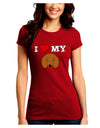 I Heart My - Cute Doxie Dachshund Dog Juniors Crew Dark T-Shirt by TooLoud-T-Shirts Juniors Tops-TooLoud-Red-Juniors Fitted Small-Davson Sales