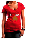 I Heart My - Cute Doxie Dachshund Dog Juniors V-Neck Dark T-Shirt by TooLoud-Womens V-Neck T-Shirts-TooLoud-Red-Juniors Fitted Small-Davson Sales