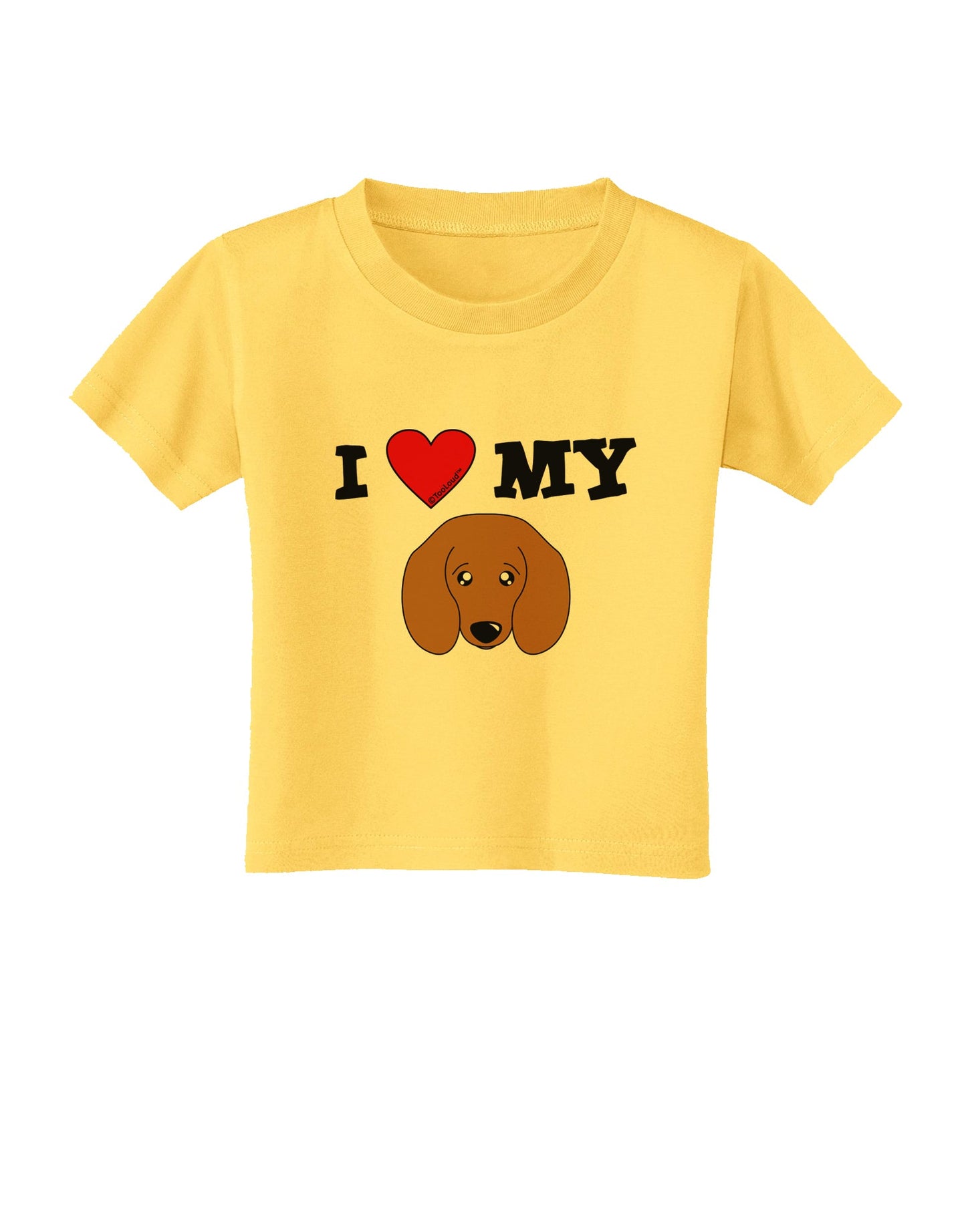 I Heart My - Cute Doxie Dachshund Dog Toddler T-Shirt by TooLoud-Toddler T-Shirt-TooLoud-Yellow-2T-Davson Sales