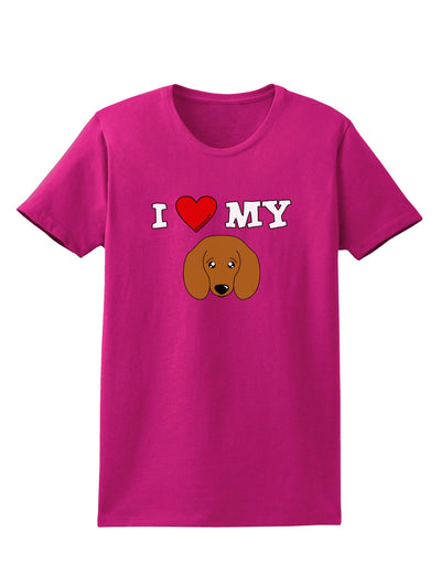 I Heart My - Cute Doxie Dachshund Dog Womens Dark T-Shirt by TooLoud-Womens T-Shirt-TooLoud-Hot-Pink-Small-Davson Sales