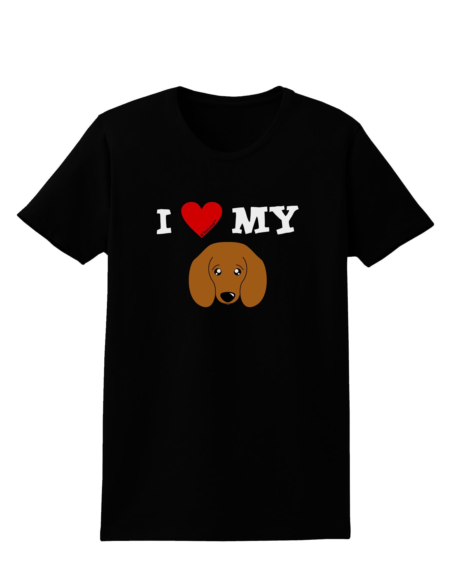I Heart My - Cute Doxie Dachshund Dog Womens Dark T-Shirt by TooLoud-Womens T-Shirt-TooLoud-Black-X-Small-Davson Sales