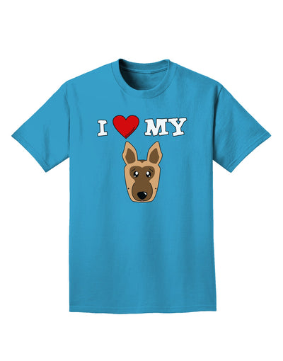 I Heart My - Cute German Shepherd Dog Adult Dark T-Shirt by TooLoud-Mens T-Shirt-TooLoud-Turquoise-Small-Davson Sales