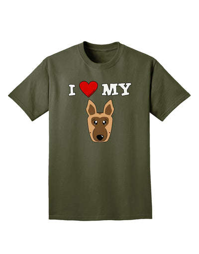 I Heart My - Cute German Shepherd Dog Adult Dark T-Shirt by TooLoud-Mens T-Shirt-TooLoud-Military-Green-Small-Davson Sales