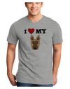 I Heart My - Cute German Shepherd Dog Adult V-Neck T-shirt by TooLoud-Mens V-Neck T-Shirt-TooLoud-HeatherGray-Small-Davson Sales