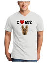 I Heart My - Cute German Shepherd Dog Adult V-Neck T-shirt by TooLoud-Mens V-Neck T-Shirt-TooLoud-White-Small-Davson Sales