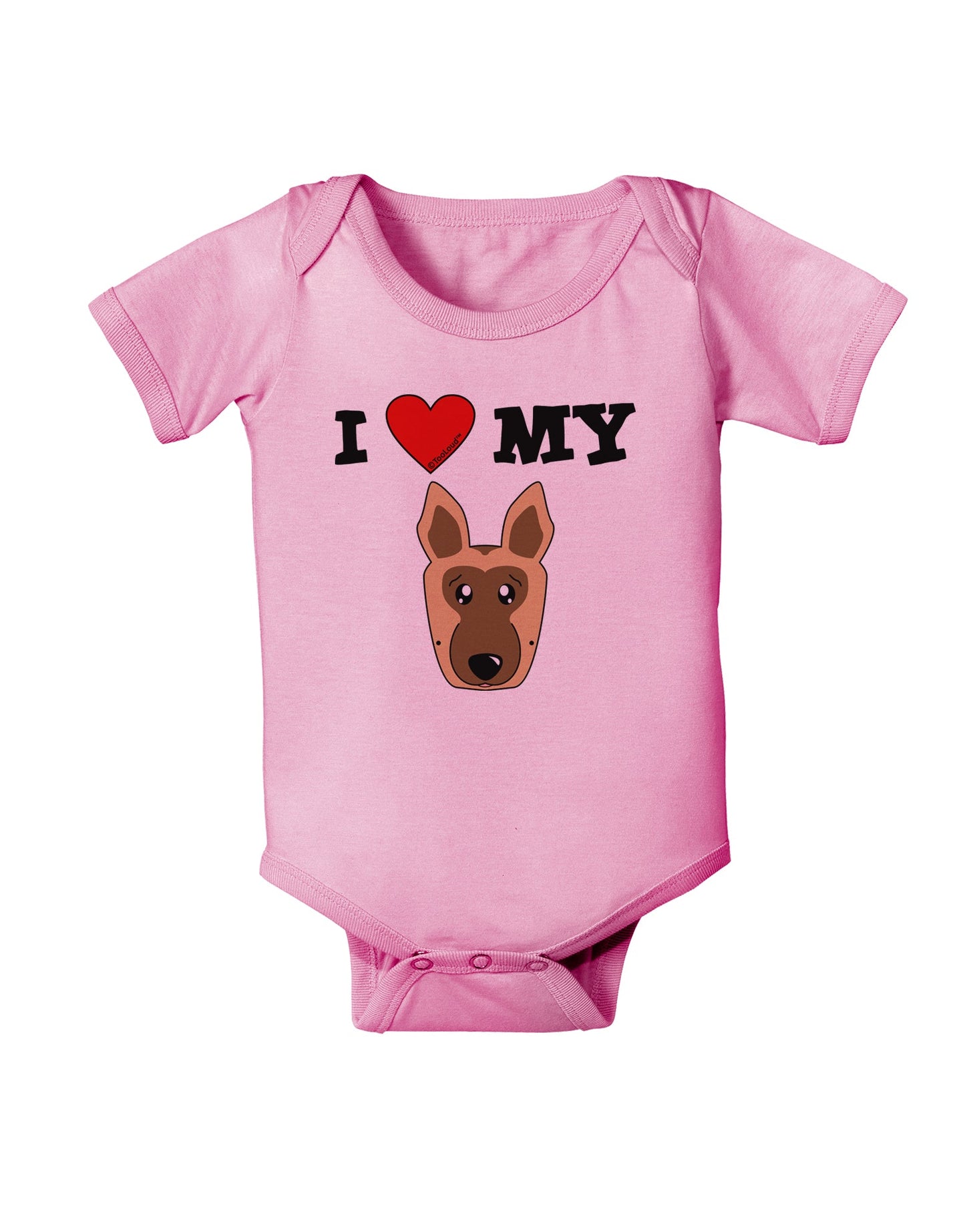 I Heart My - Cute German Shepherd Dog Baby Romper Bodysuit by TooLoud-Baby Romper-TooLoud-Light-Pink-06-Months-Davson Sales