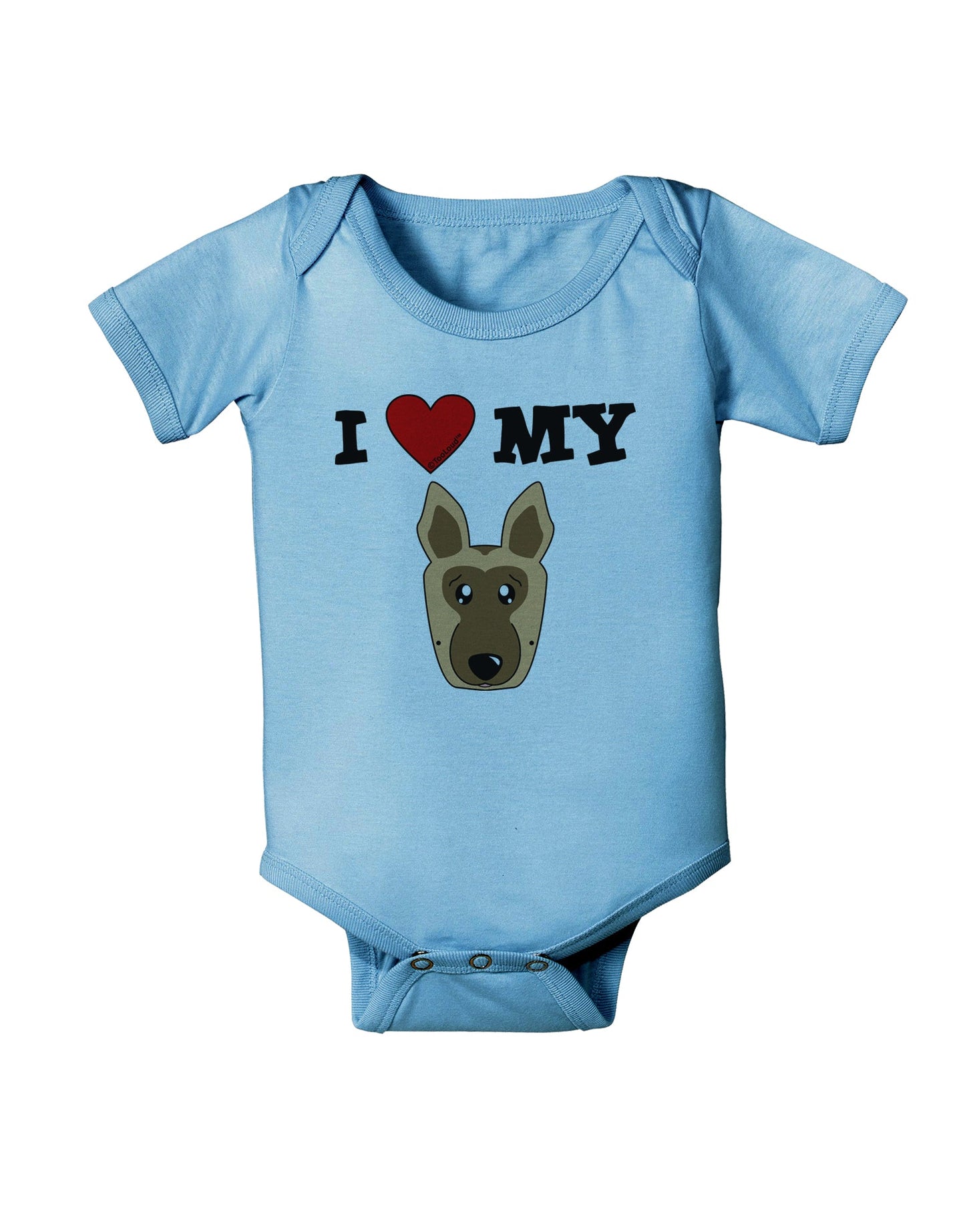 I Heart My - Cute German Shepherd Dog Baby Romper Bodysuit by TooLoud-Baby Romper-TooLoud-Light-Blue-06-Months-Davson Sales