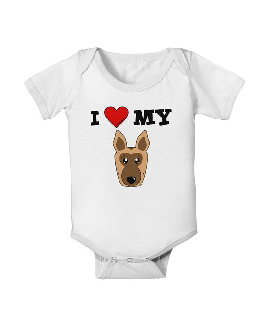I Heart My - Cute German Shepherd Dog Baby Romper Bodysuit by TooLoud-Baby Romper-TooLoud-White-06-Months-Davson Sales