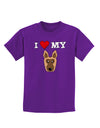 I Heart My - Cute German Shepherd Dog Childrens Dark T-Shirt by TooLoud-Childrens T-Shirt-TooLoud-Purple-X-Small-Davson Sales