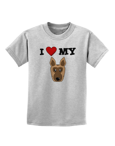 I Heart My - Cute German Shepherd Dog Childrens T-Shirt by TooLoud-Childrens T-Shirt-TooLoud-AshGray-X-Small-Davson Sales