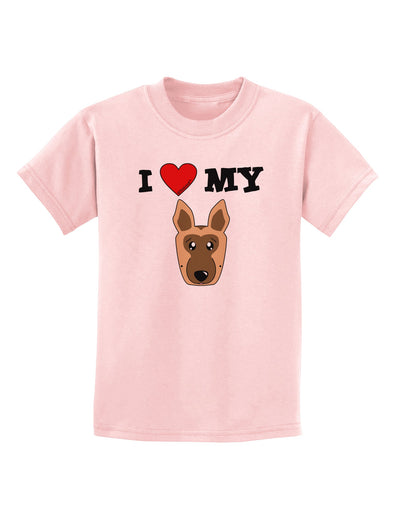 I Heart My - Cute German Shepherd Dog Childrens T-Shirt by TooLoud-Childrens T-Shirt-TooLoud-PalePink-X-Small-Davson Sales