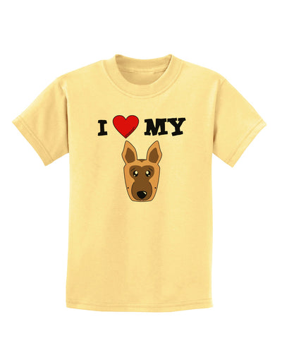 I Heart My - Cute German Shepherd Dog Childrens T-Shirt by TooLoud-Childrens T-Shirt-TooLoud-Daffodil-Yellow-X-Small-Davson Sales