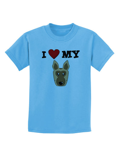 I Heart My - Cute German Shepherd Dog Childrens T-Shirt by TooLoud-Childrens T-Shirt-TooLoud-Aquatic-Blue-X-Small-Davson Sales