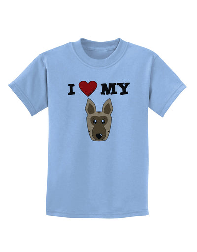 I Heart My - Cute German Shepherd Dog Childrens T-Shirt by TooLoud-Childrens T-Shirt-TooLoud-Light-Blue-X-Small-Davson Sales