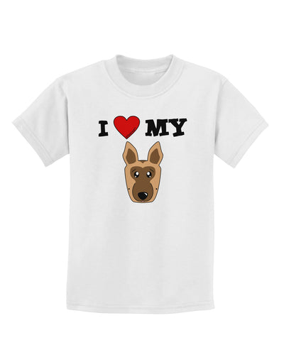 I Heart My - Cute German Shepherd Dog Childrens T-Shirt by TooLoud-Childrens T-Shirt-TooLoud-White-X-Small-Davson Sales