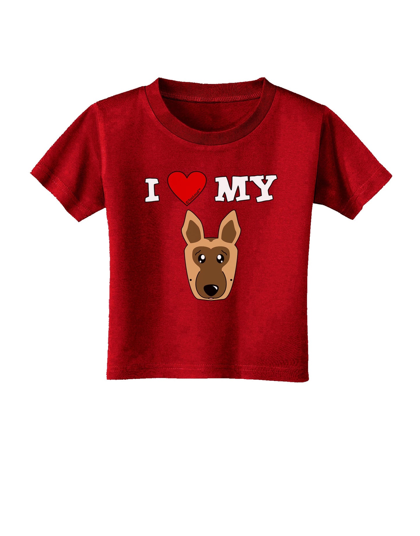 I Heart My - Cute German Shepherd Dog Toddler T-Shirt Dark by TooLoud-Toddler T-Shirt-TooLoud-Red-2T-Davson Sales