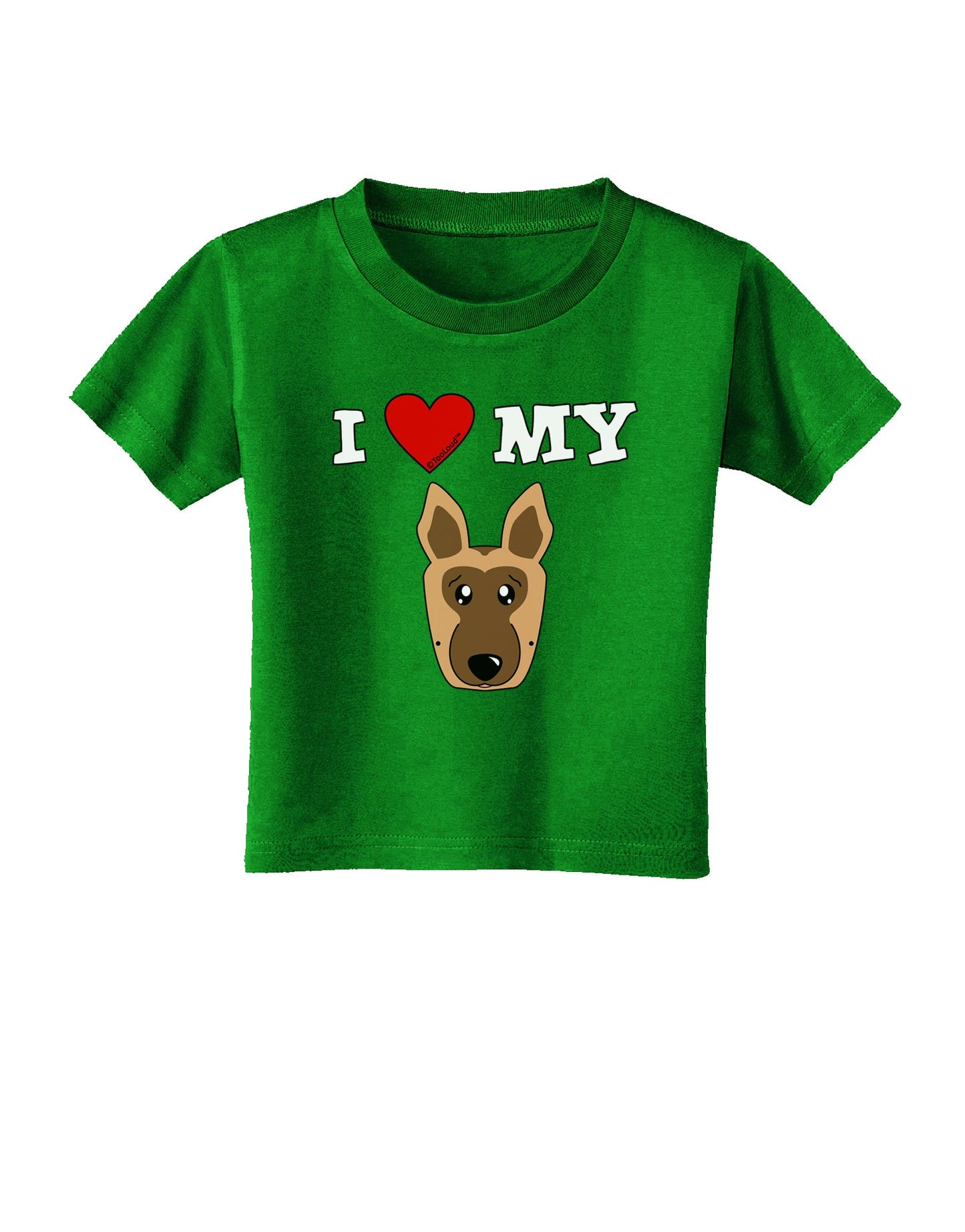 I Heart My - Cute German Shepherd Dog Toddler T-Shirt Dark by TooLoud-Toddler T-Shirt-TooLoud-Clover-Green-2T-Davson Sales