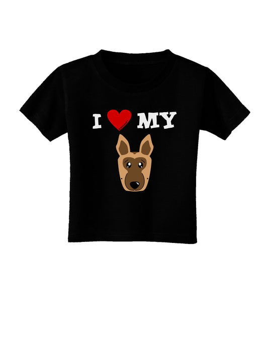 I Heart My - Cute German Shepherd Dog Toddler T-Shirt Dark by TooLoud-Toddler T-Shirt-TooLoud-Black-2T-Davson Sales