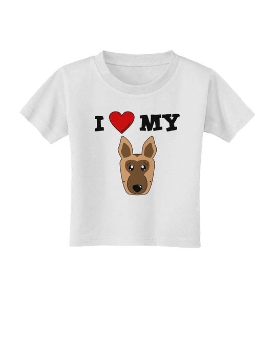 I Heart My - Cute German Shepherd Dog Toddler T-Shirt by TooLoud-Toddler T-Shirt-TooLoud-White-2T-Davson Sales
