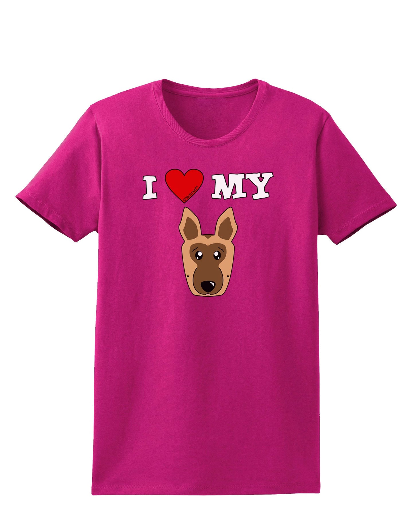 I Heart My - Cute German Shepherd Dog Womens Dark T-Shirt by TooLoud-Womens T-Shirt-TooLoud-Hot-Pink-Small-Davson Sales