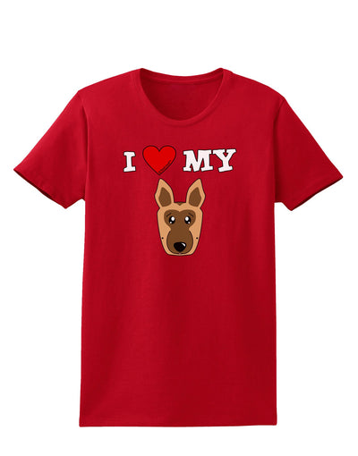 I Heart My - Cute German Shepherd Dog Womens Dark T-Shirt by TooLoud-Womens T-Shirt-TooLoud-Red-X-Small-Davson Sales