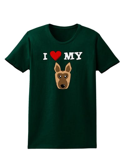 I Heart My - Cute German Shepherd Dog Womens Dark T-Shirt by TooLoud-Womens T-Shirt-TooLoud-Forest-Green-Small-Davson Sales