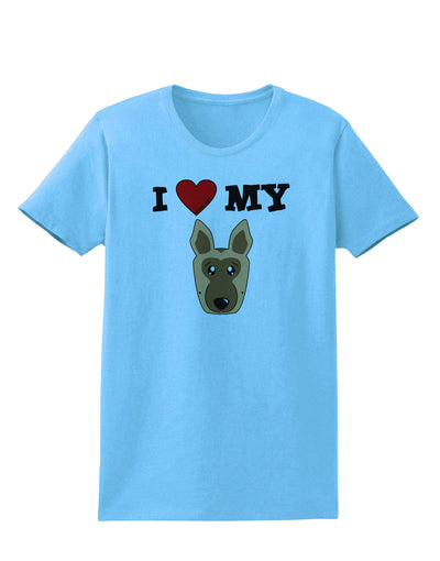 I Heart My - Cute German Shepherd Dog Womens T-Shirt by TooLoud-Womens T-Shirt-TooLoud-Aquatic-Blue-X-Small-Davson Sales