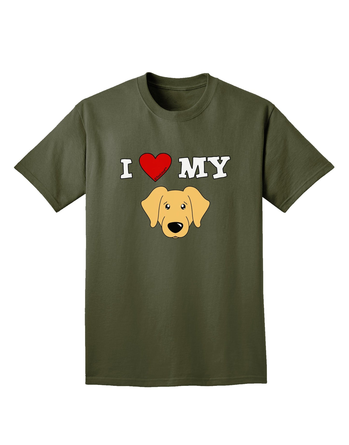 I Heart My - Cute Golden Retriever Dog Adult Dark T-Shirt by TooLoud-Mens T-Shirt-TooLoud-Military-Green-Small-Davson Sales