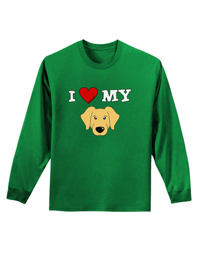 I Heart My - Cute Golden Retriever Dog Adult Long Sleeve Dark T-Shirt by TooLoud-TooLoud-Kelly-Green-Small-Davson Sales