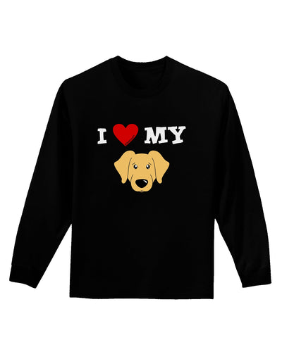 I Heart My - Cute Golden Retriever Dog Adult Long Sleeve Dark T-Shirt by TooLoud-TooLoud-Black-Small-Davson Sales