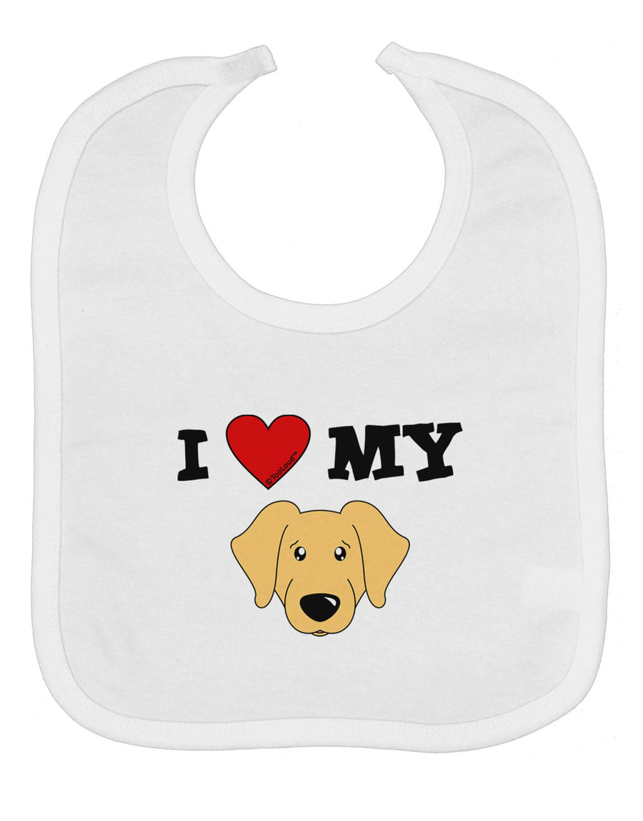 I Heart My - Cute Golden Retriever Dog Baby Bib by TooLoud