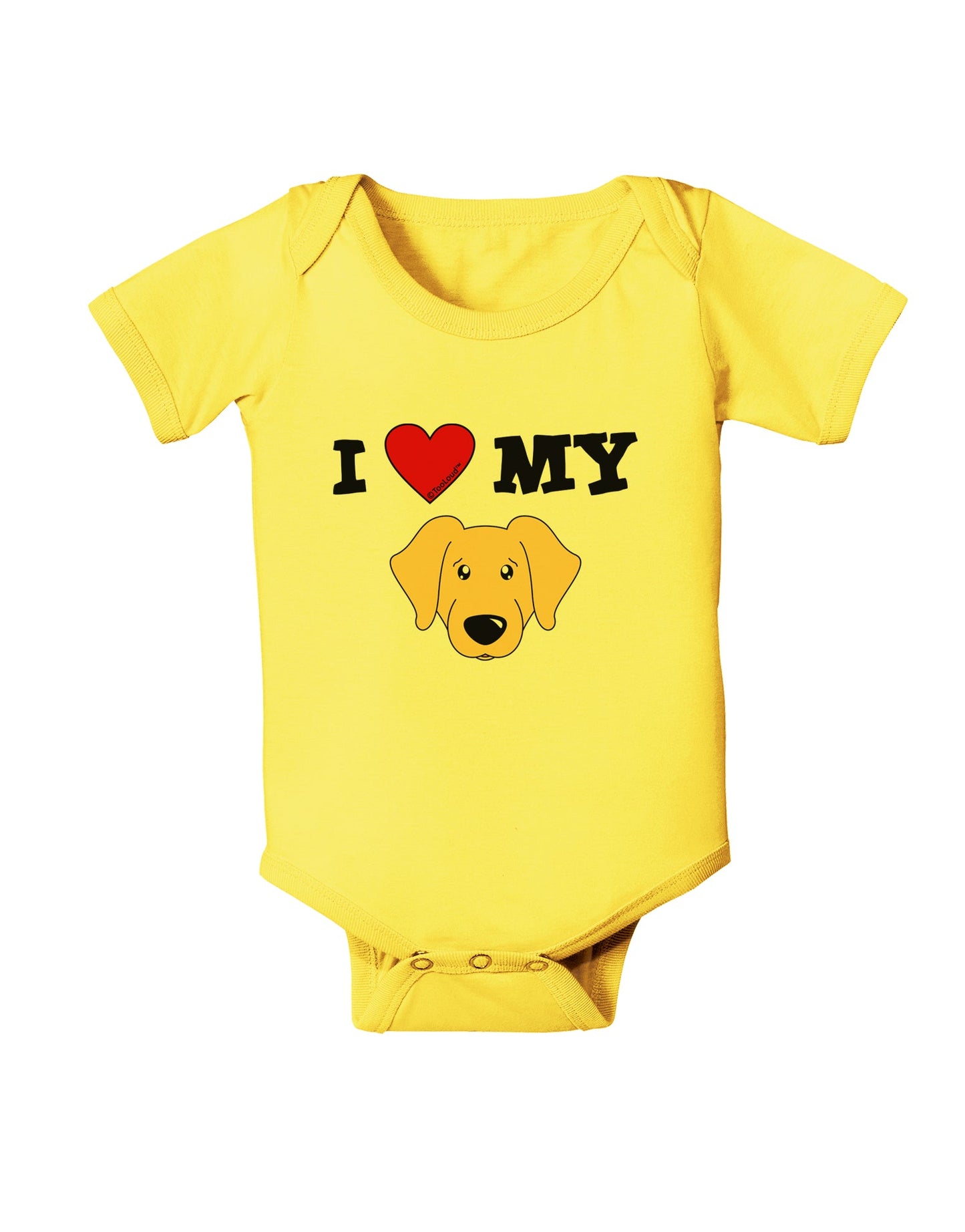 I Heart My - Cute Golden Retriever Dog Baby Romper Bodysuit by TooLoud-Baby Romper-TooLoud-Yellow-06-Months-Davson Sales