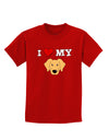 I Heart My - Cute Golden Retriever Dog Childrens Dark T-Shirt by TooLoud-Childrens T-Shirt-TooLoud-Red-X-Small-Davson Sales