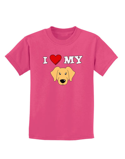 I Heart My - Cute Golden Retriever Dog Childrens Dark T-Shirt by TooLoud-Childrens T-Shirt-TooLoud-Sangria-X-Small-Davson Sales