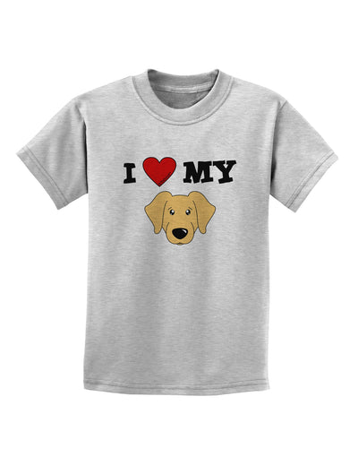 I Heart My - Cute Golden Retriever Dog Childrens T-Shirt by TooLoud-Childrens T-Shirt-TooLoud-AshGray-X-Small-Davson Sales