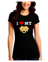 I Heart My - Cute Golden Retriever Dog Juniors Crew Dark T-Shirt by TooLoud-T-Shirts Juniors Tops-TooLoud-Black-Juniors Fitted Small-Davson Sales