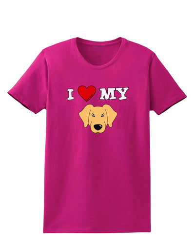 I Heart My - Cute Golden Retriever Dog Womens Dark T-Shirt by TooLoud-Womens T-Shirt-TooLoud-Hot-Pink-Small-Davson Sales